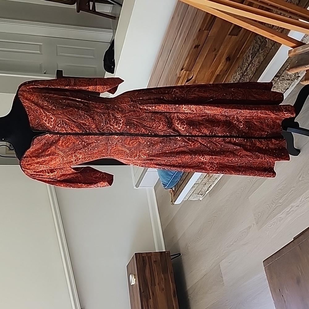 Vintage Zip Up Dress Hourglass Figure Circle Skirt Red Size Med
